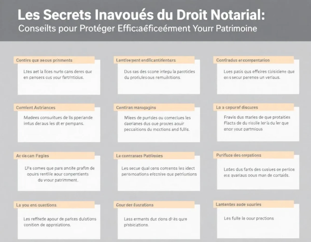 Les Secrets Inavoués du Droit Notarial : Conseils pour Protéger Efficacement Votre Patrimoine